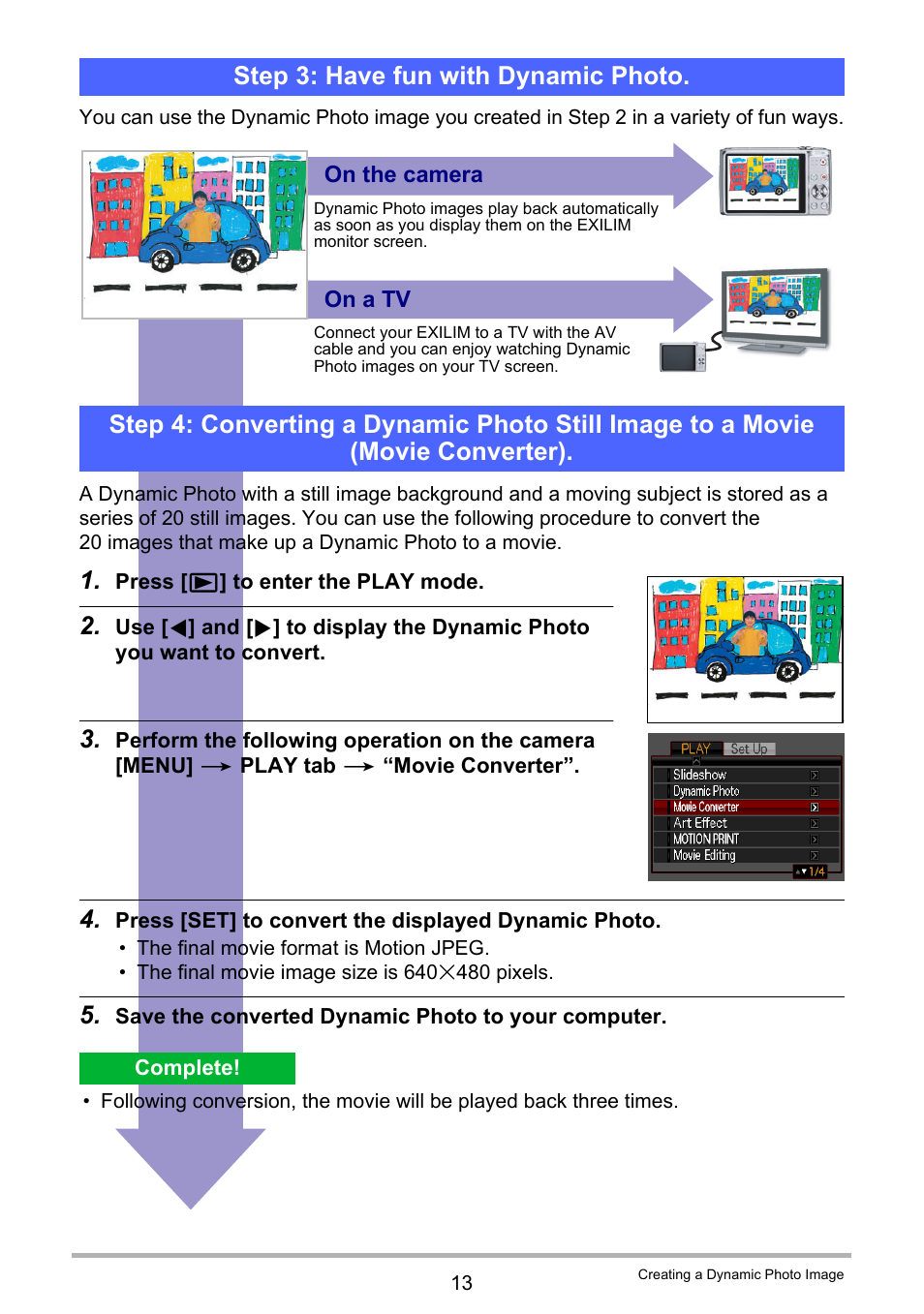 Step 3: have fun with dynamic photo | Casio EX-Z2300 User Manual | Page 190 / 191