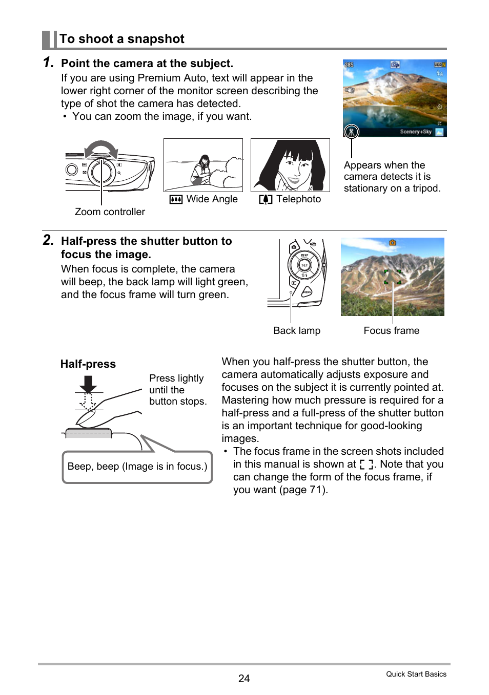 To shoot a snapshot | Casio EX-Z2300 User Manual | Page 24 / 191