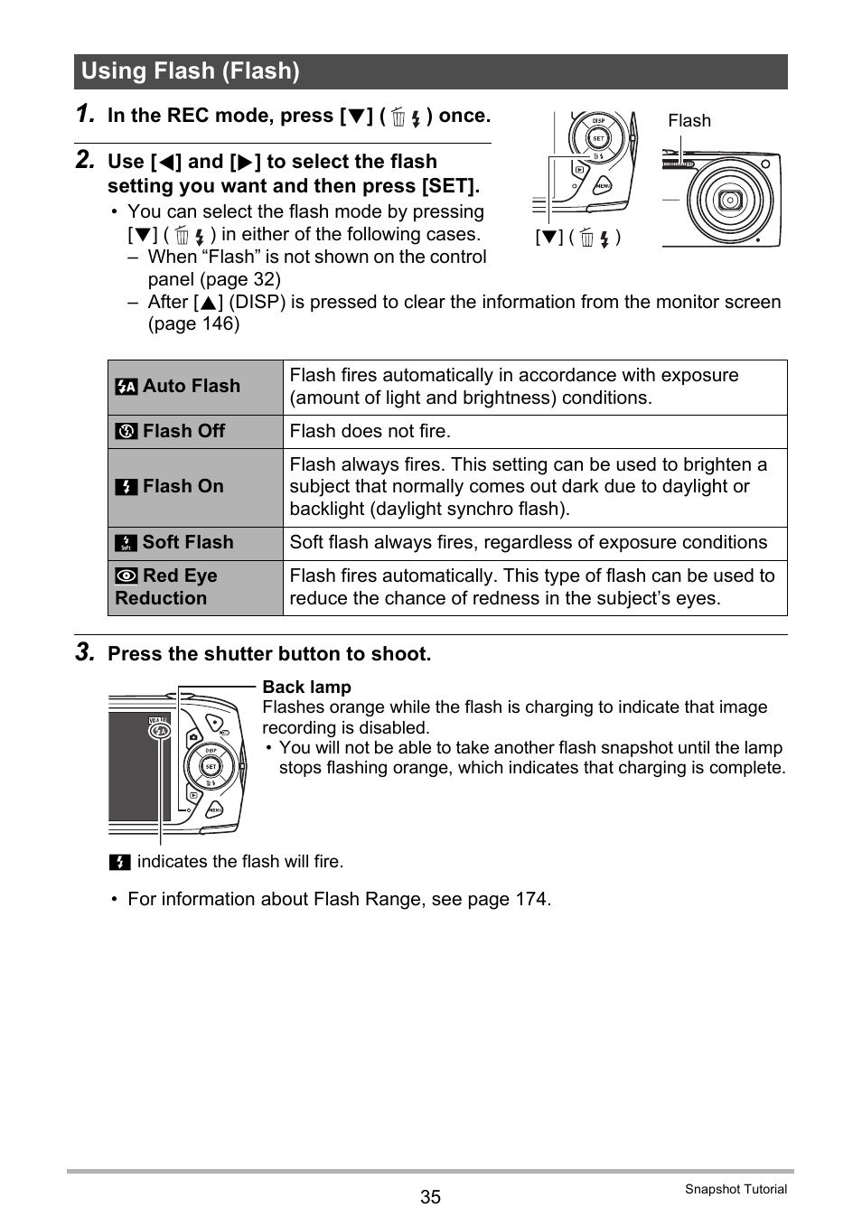 Using flash (flash) | Casio EX-Z2300 User Manual | Page 35 / 191