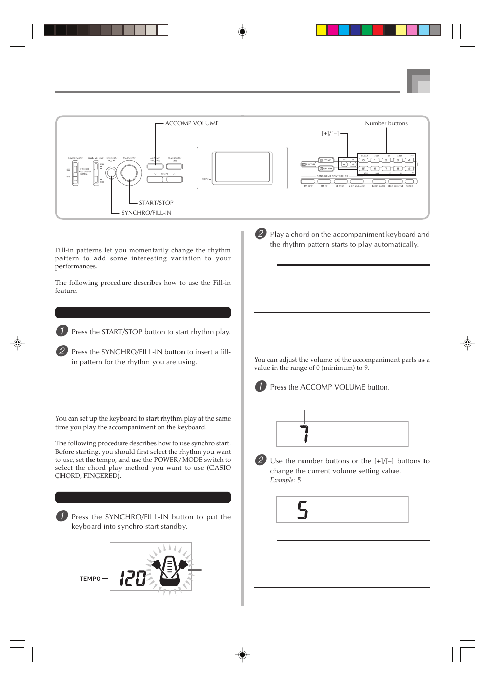 A c om, V o l | Casio CTK1100ES1A User Manual | Page 23 / 44