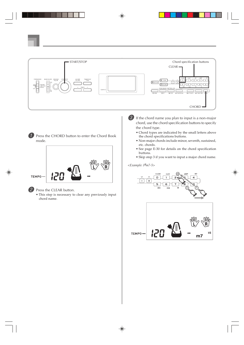 Looking up a chord using the chord book | Casio CTK1100ES1A User Manual | Page 30 / 44