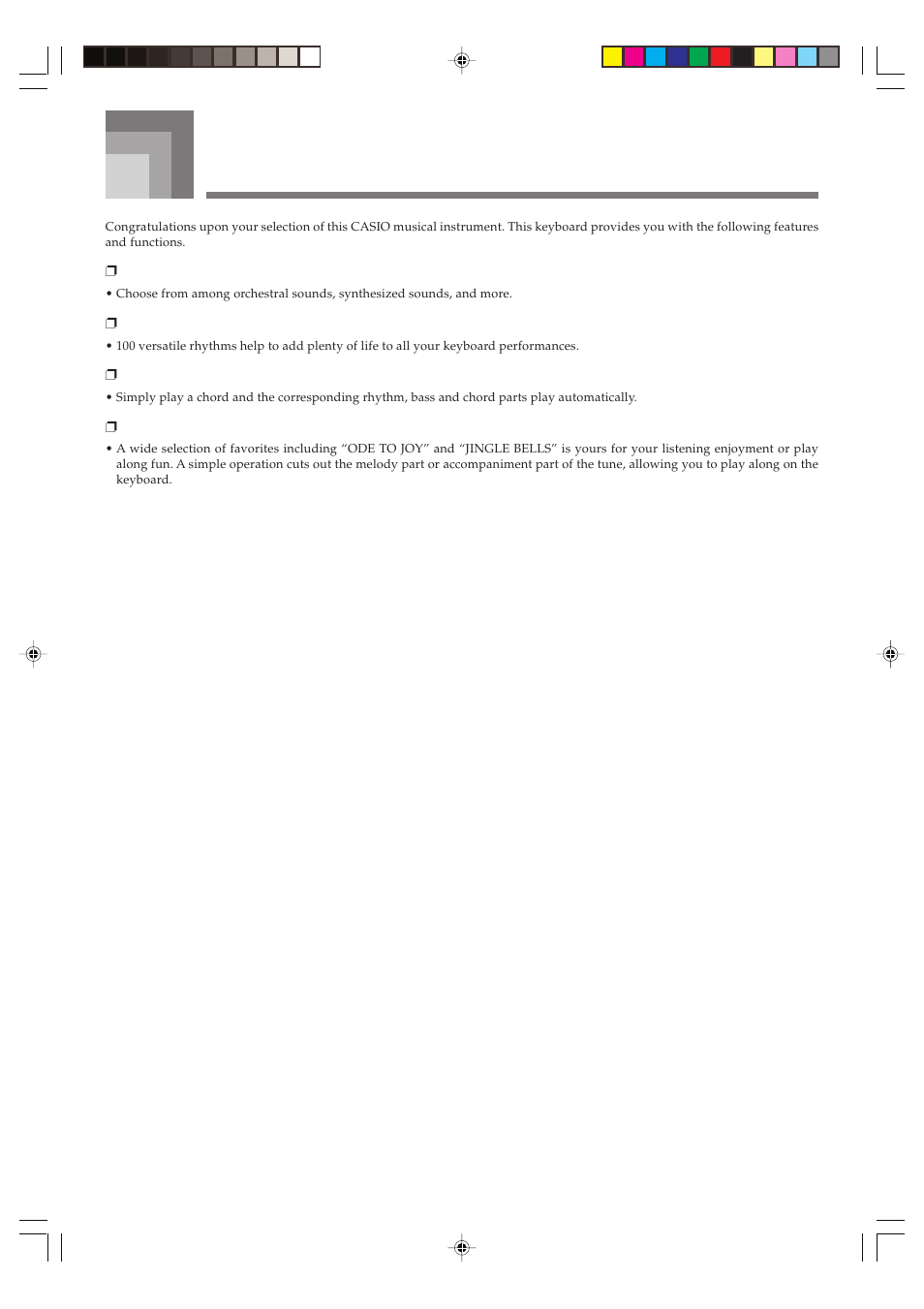Introduction | Casio CTK1100ES1A User Manual | Page 7 / 44