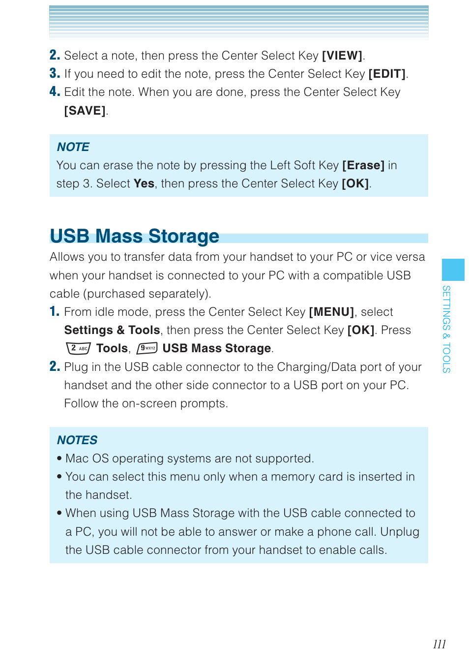Usb mass storage | Casio G'zOne Rock User Manual | Page 112 / 201