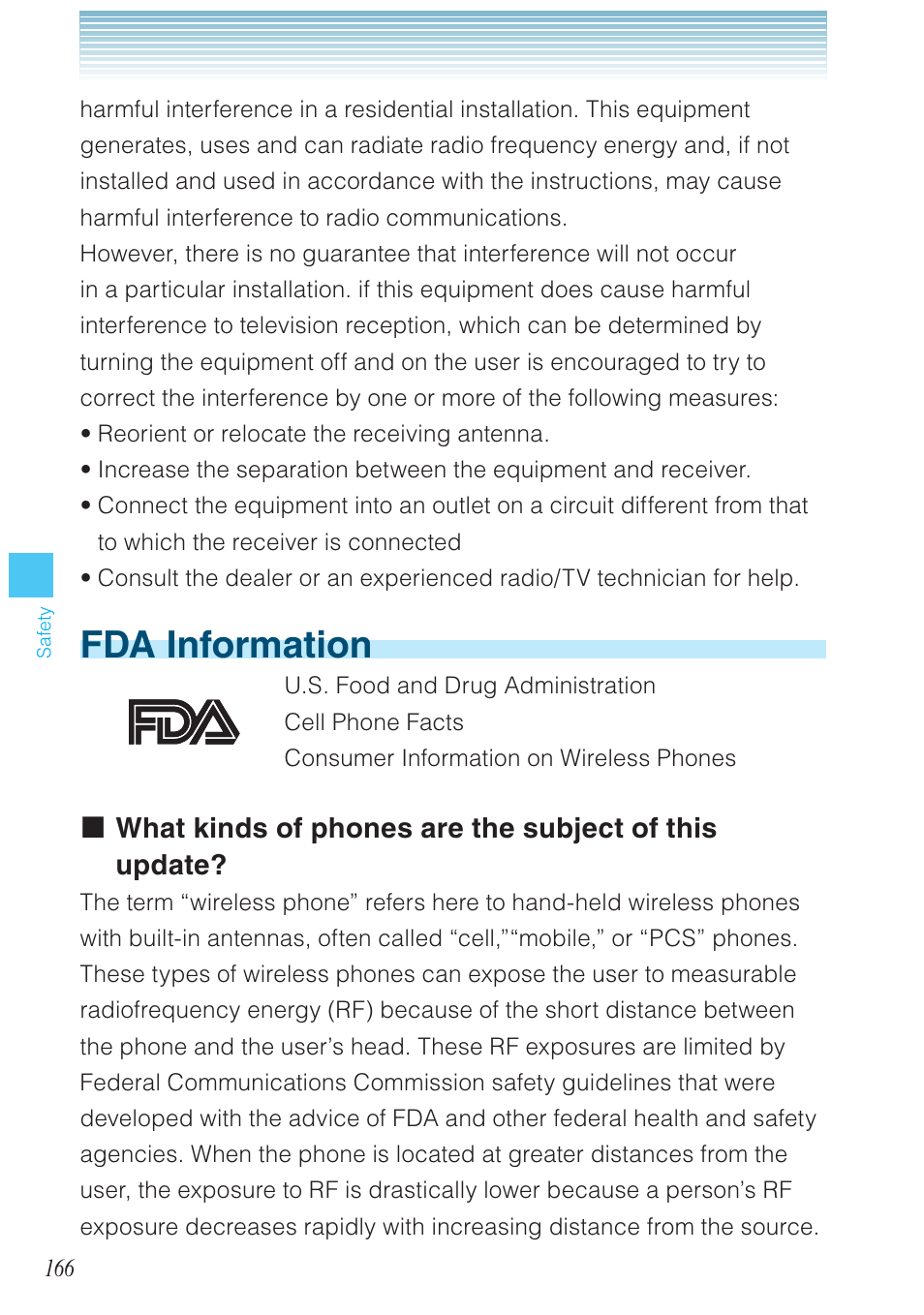 Fda information | Casio G'zOne Rock User Manual | Page 167 / 201