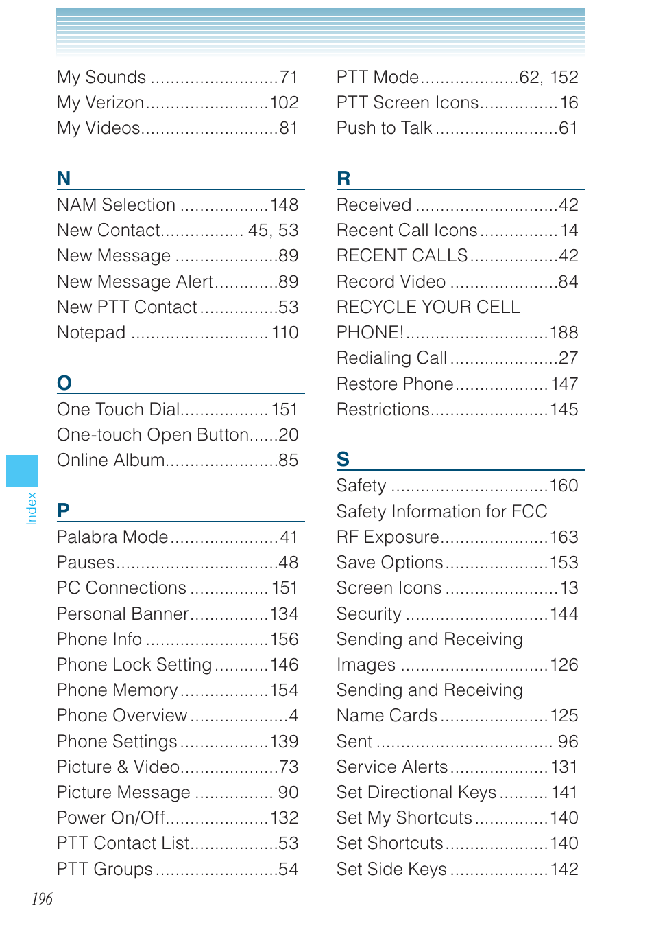 Casio G'zOne Rock User Manual | Page 197 / 201