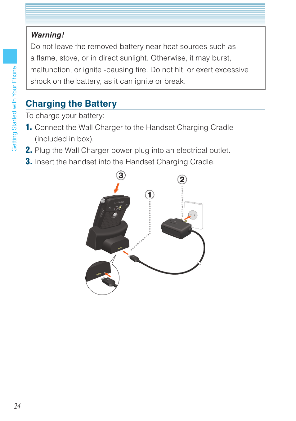 Charging the battery | Casio G'zOne Rock User Manual | Page 25 / 201
