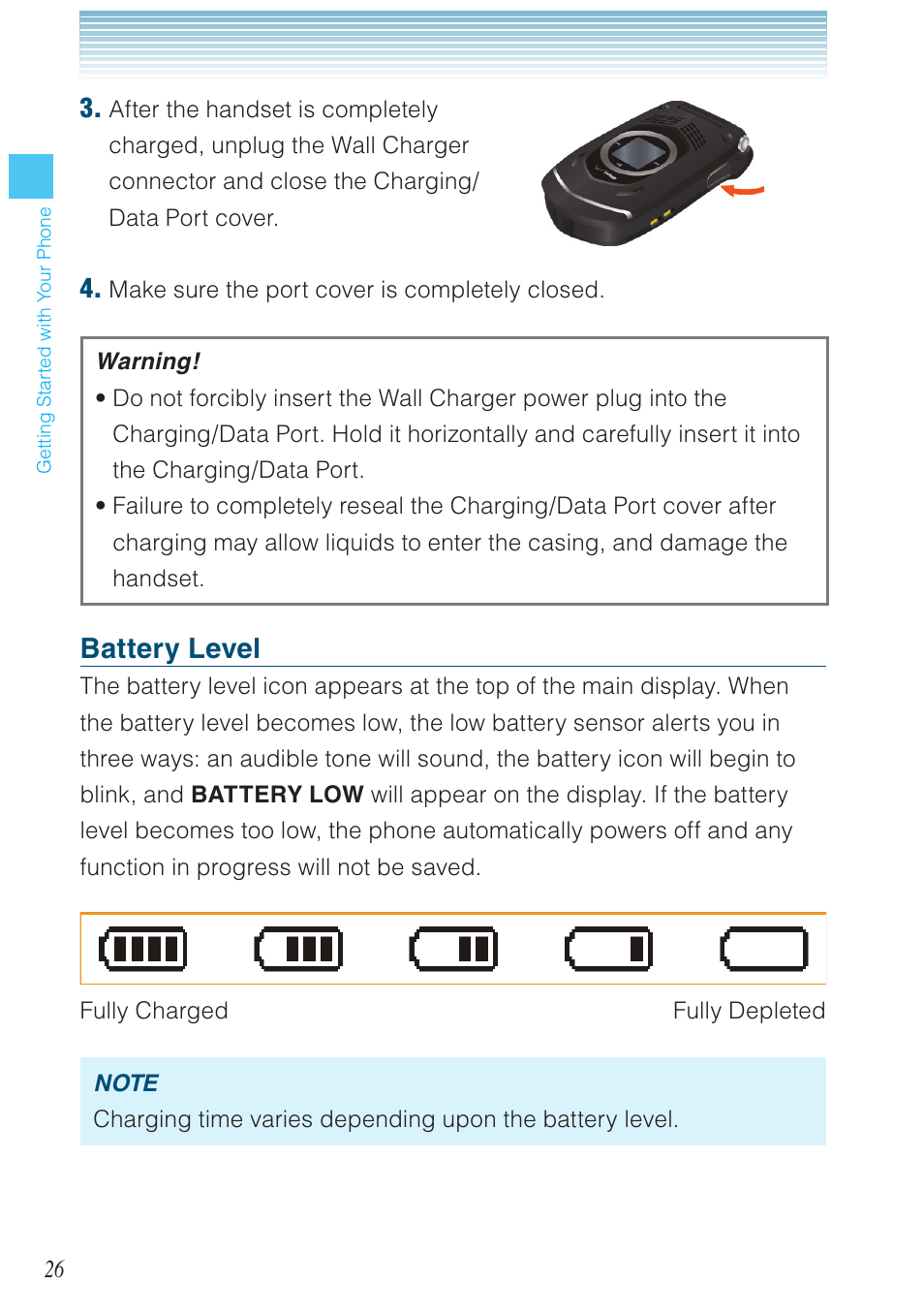Battery level | Casio G'zOne Rock User Manual | Page 27 / 201