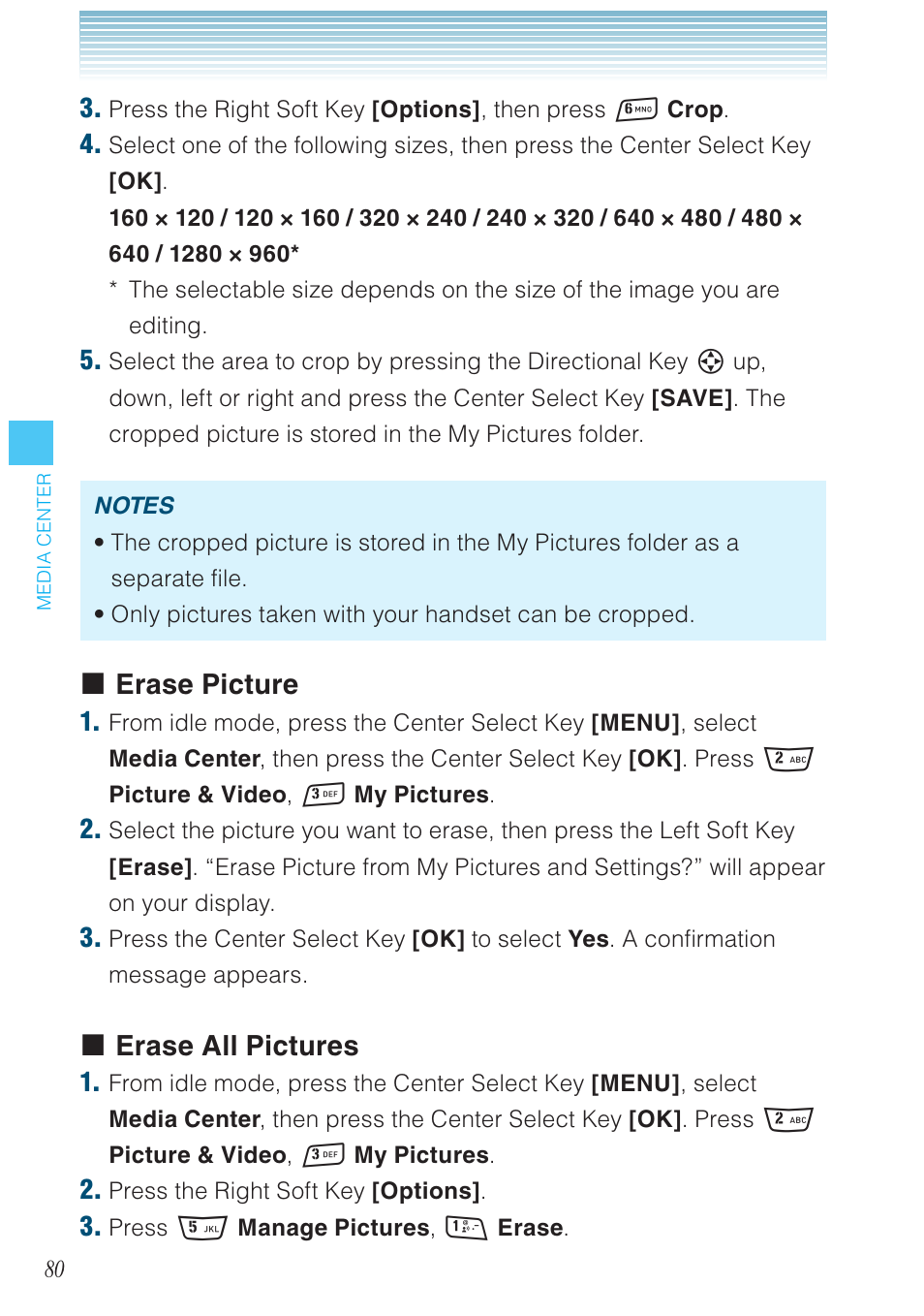 Erase picture, Erase all pictures | Casio G'zOne Rock User Manual | Page 81 / 201