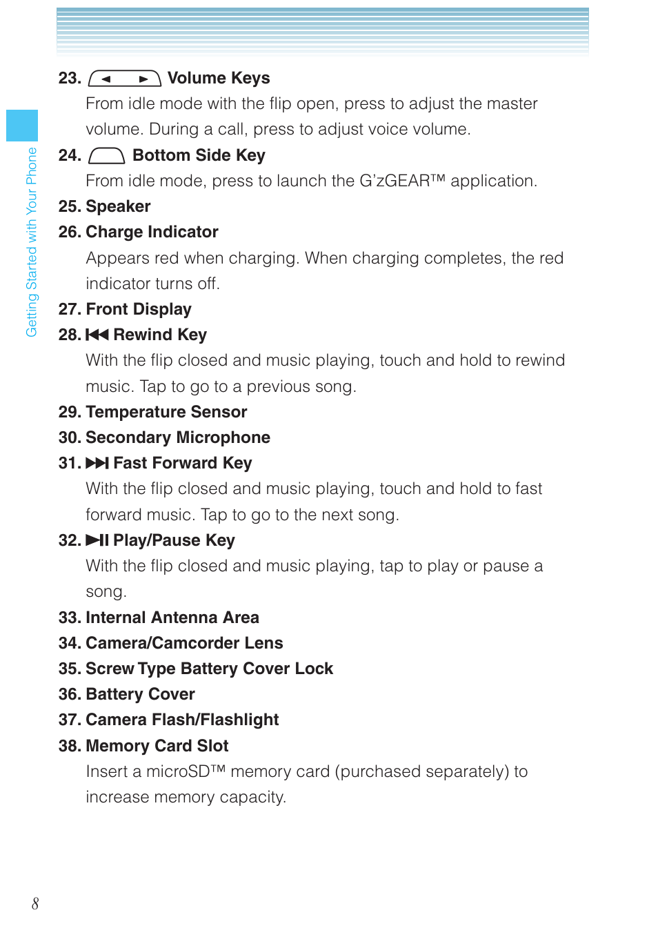 Casio G'zOne Rock User Manual | Page 9 / 201