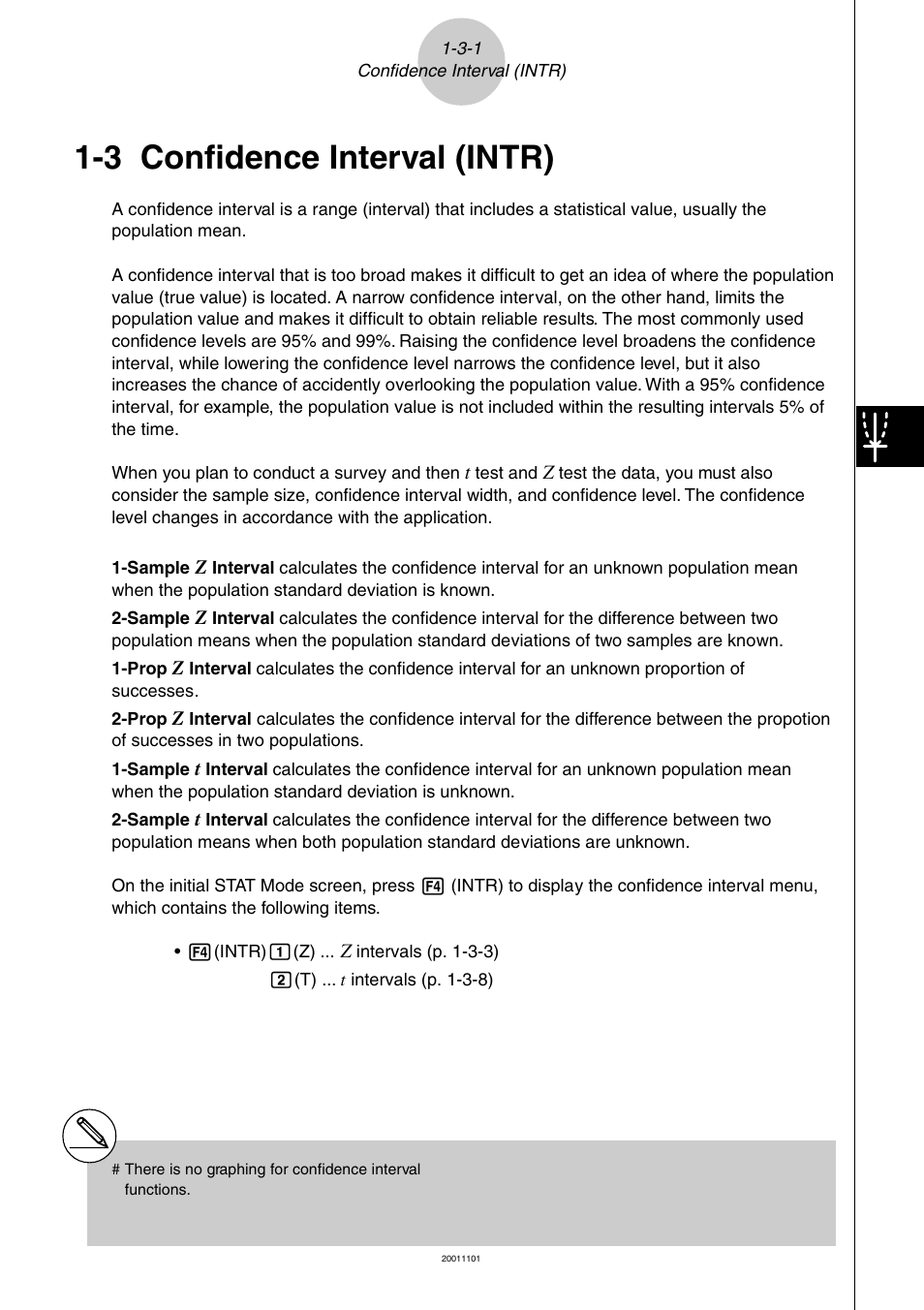 3 confidence interval (intr) | Casio ALGEBRA FX 2.0 PLUS User Manual | Page 35 / 67