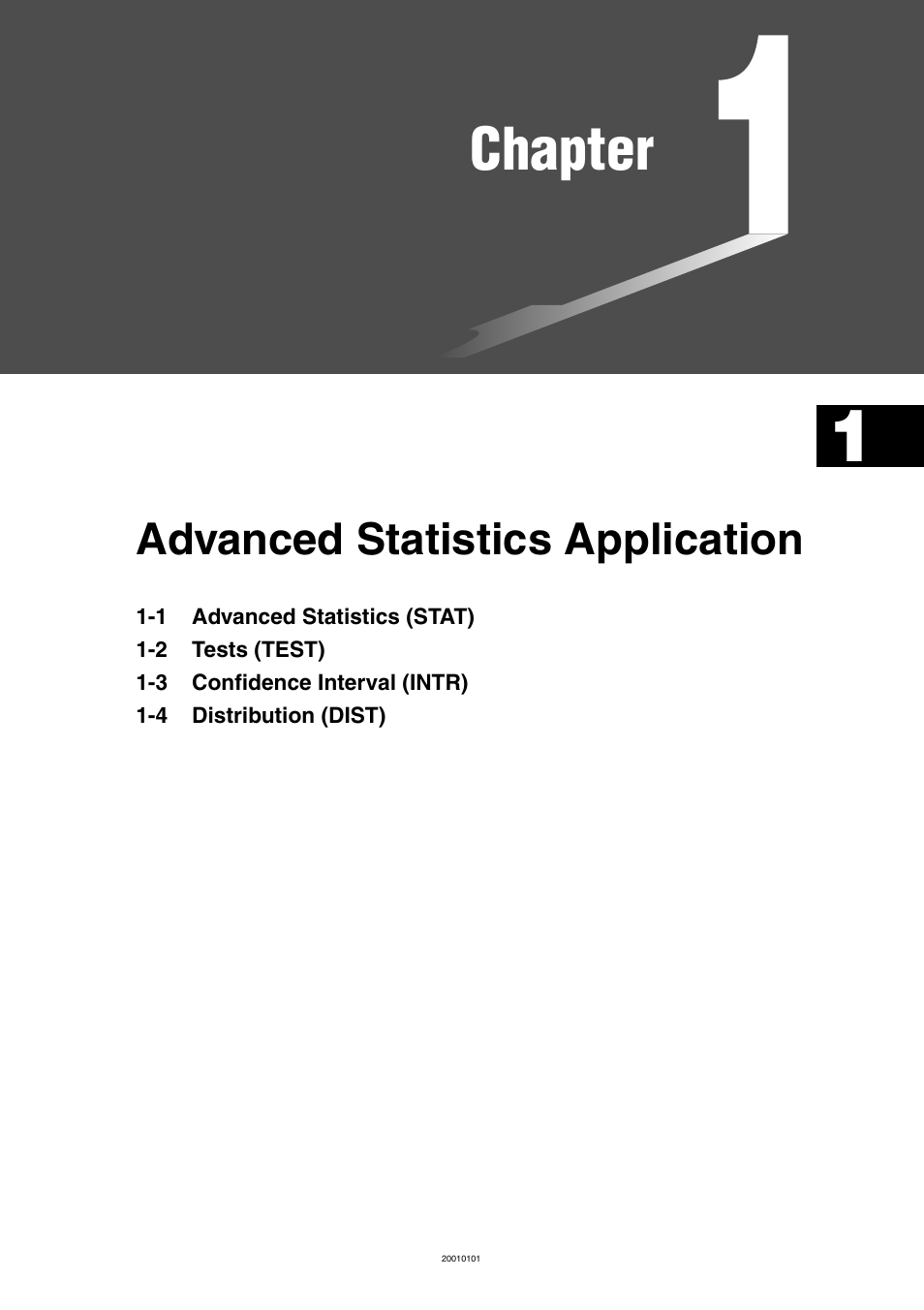 Chapter, Advanced statistics application | Casio ALGEBRA FX 2.0 PLUS User Manual | Page 5 / 67