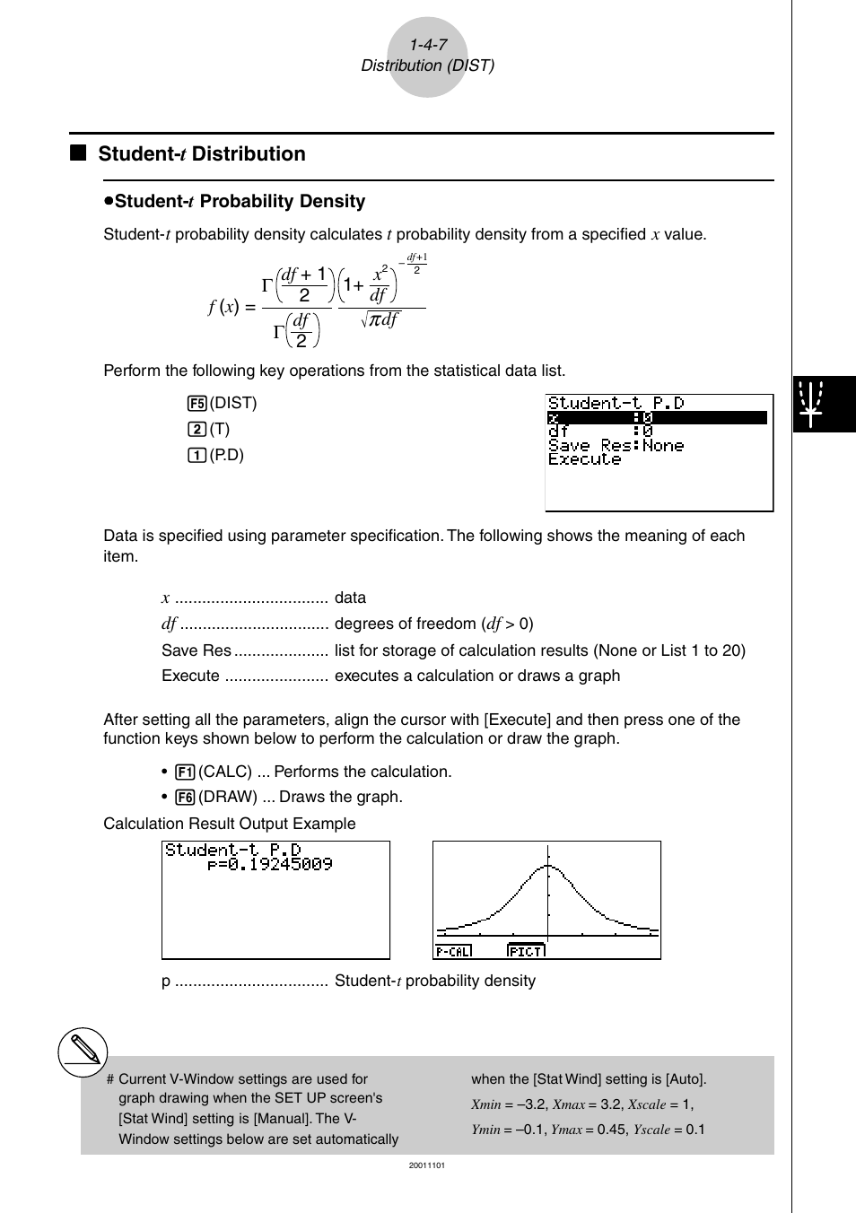 Kk student- t distribution | Casio ALGEBRA FX 2.0 PLUS User Manual | Page 52 / 67