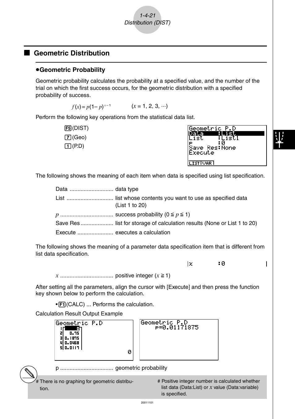 Kk geometric distribution | Casio ALGEBRA FX 2.0 PLUS User Manual | Page 66 / 67