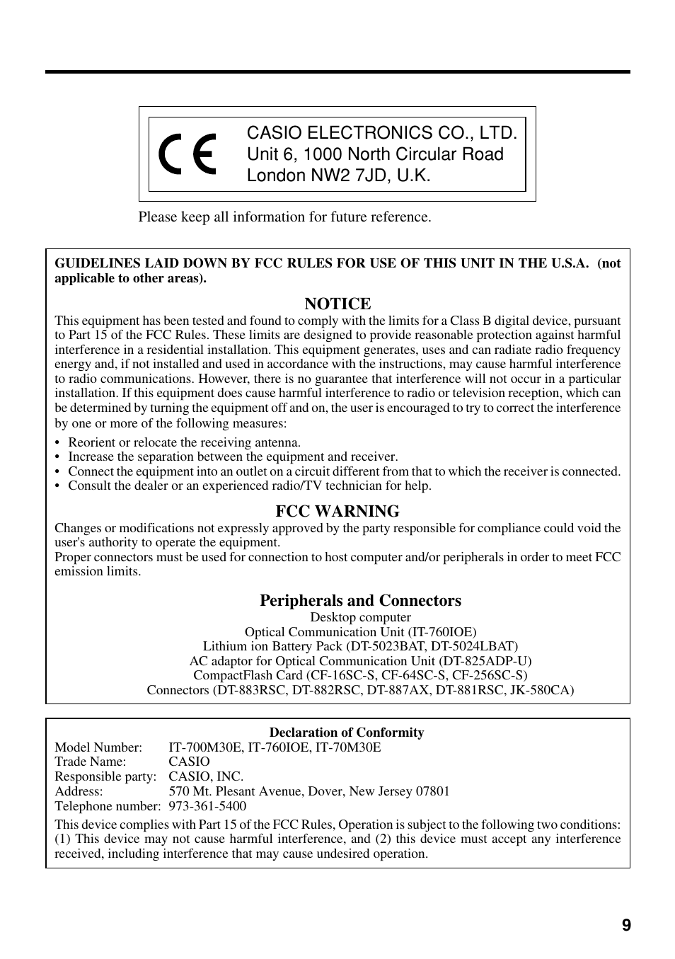 Casio IT-700/70 User Manual | Page 11 / 63