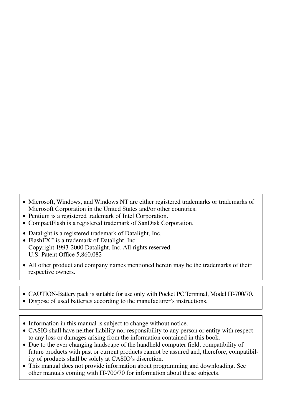 Casio IT-700/70 User Manual | Page 2 / 63