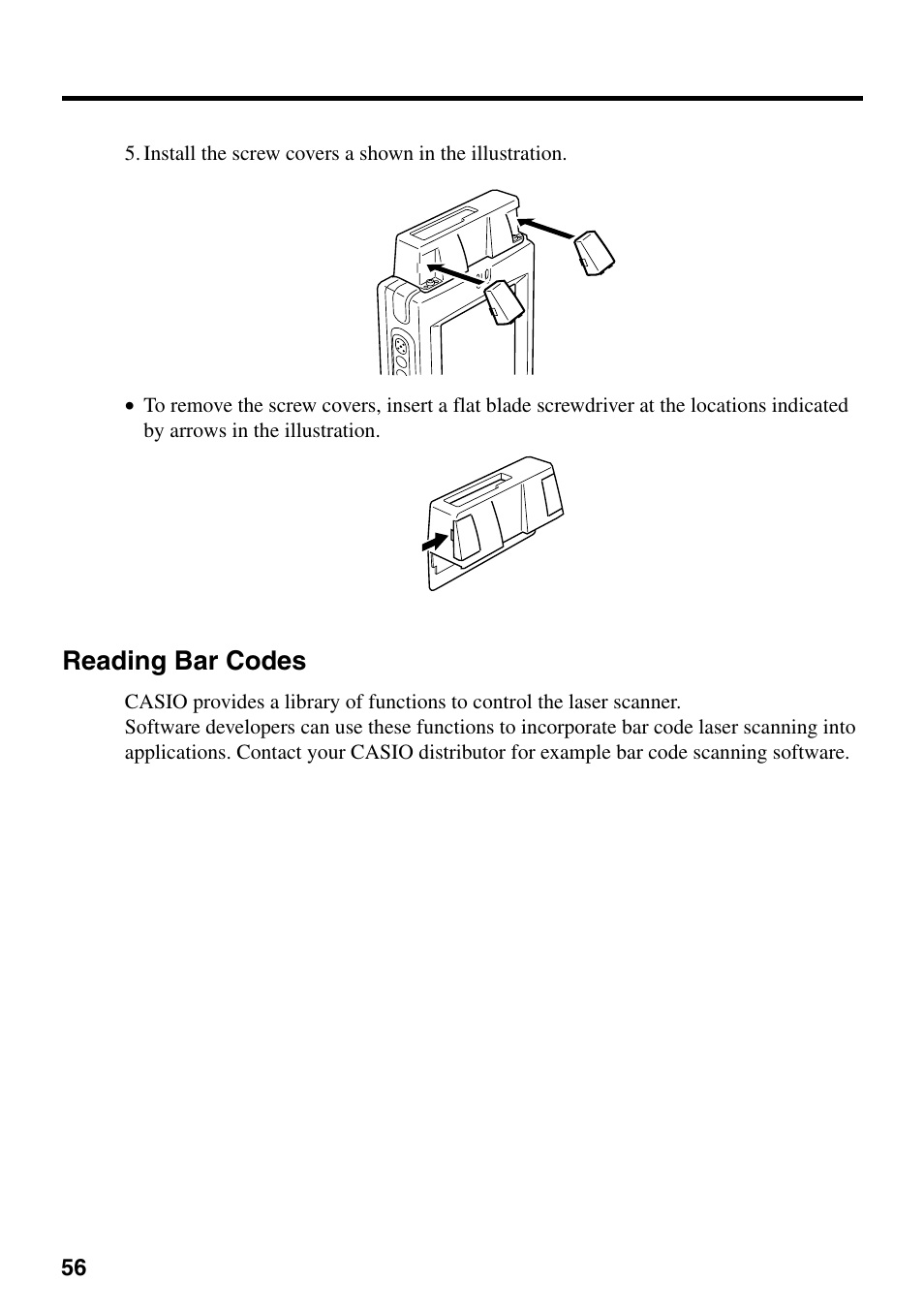 Reading bar codes | Casio IT-700/70 User Manual | Page 58 / 63