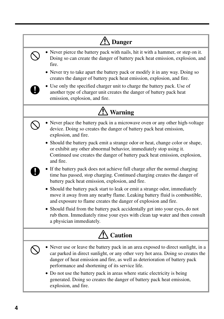 Danger, Warning, Caution | Casio IT-700/70 User Manual | Page 6 / 63