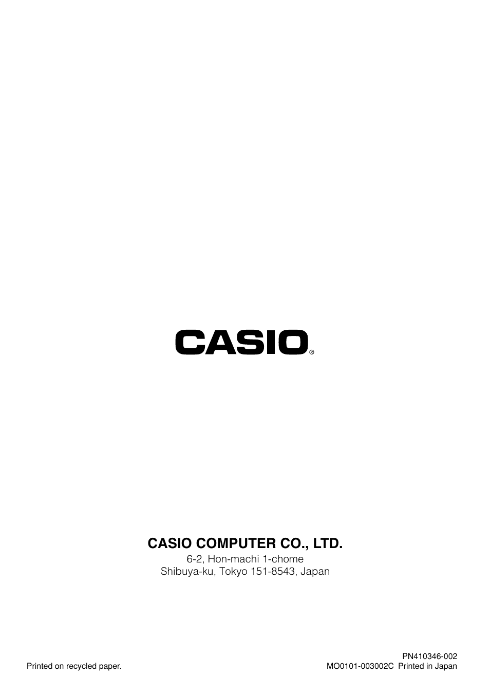 Casio computer co., ltd | Casio IT-700/70 User Manual | Page 63 / 63