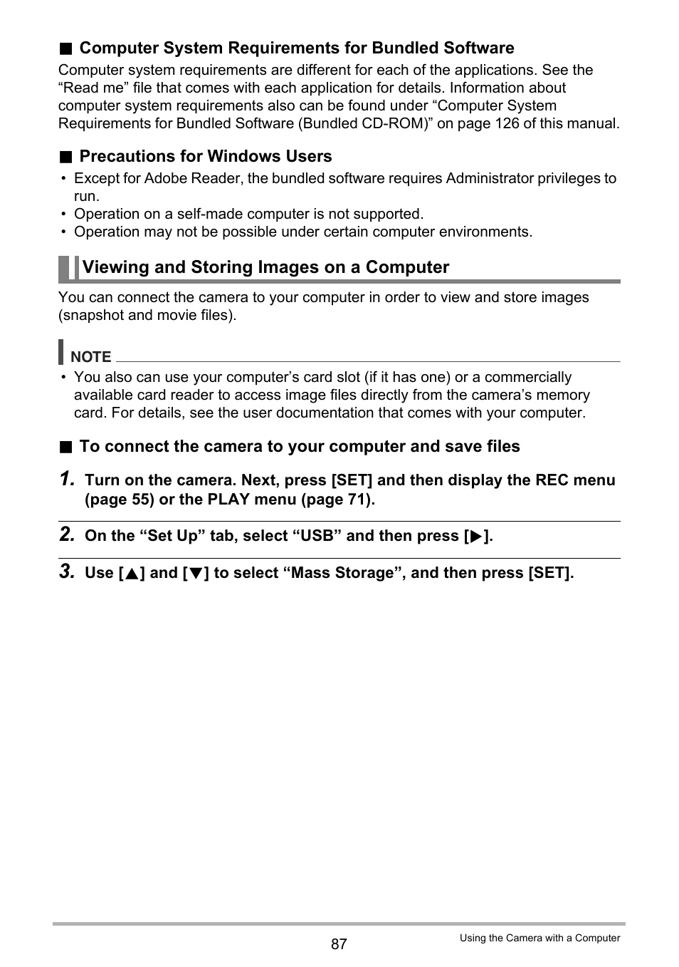 Viewing and storing images on a computer | Casio EXILIM EX-ZS5 User Manual | Page 87 / 142