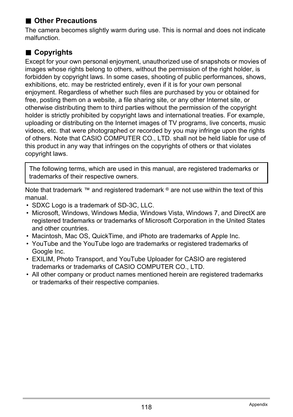 Casio EXILIM EX-ZS100 User Manual | Page 118 / 139