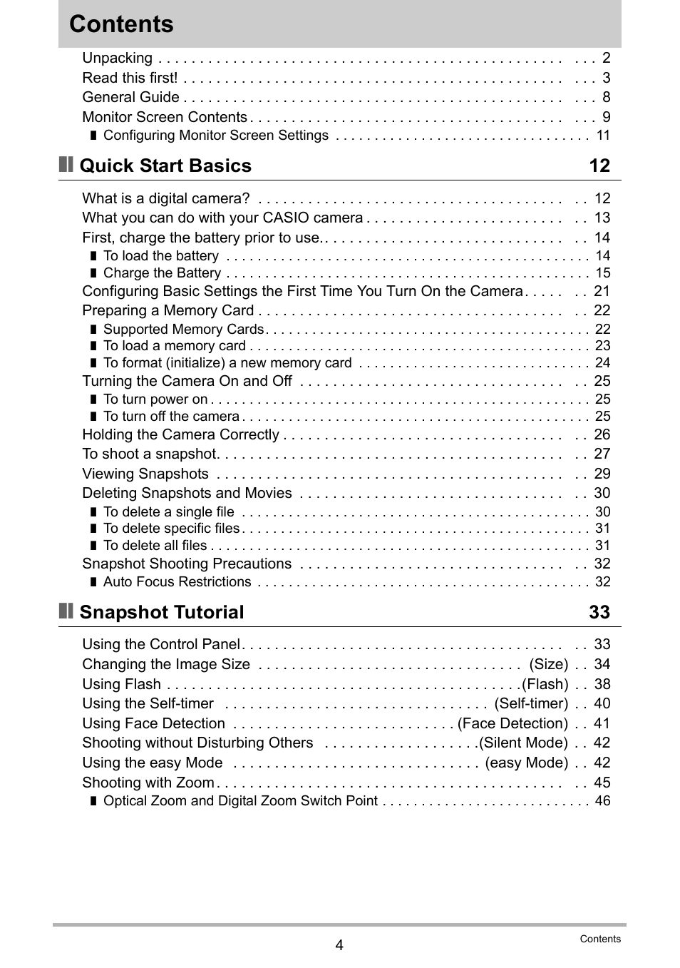 Casio EXILIM EX-ZS100 User Manual | Page 4 / 139