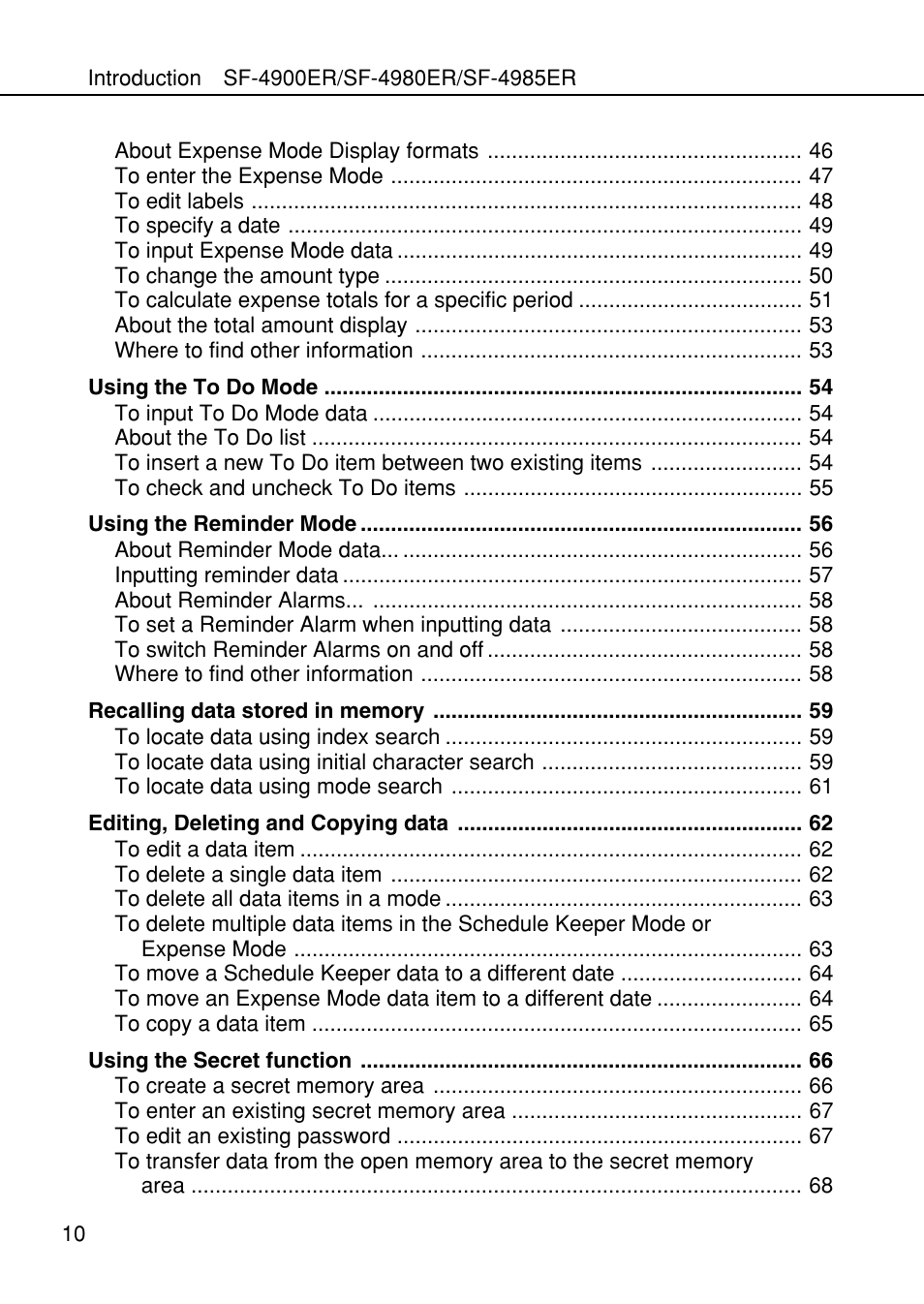 Casio SF-4985ER User Manual | Page 12 / 118