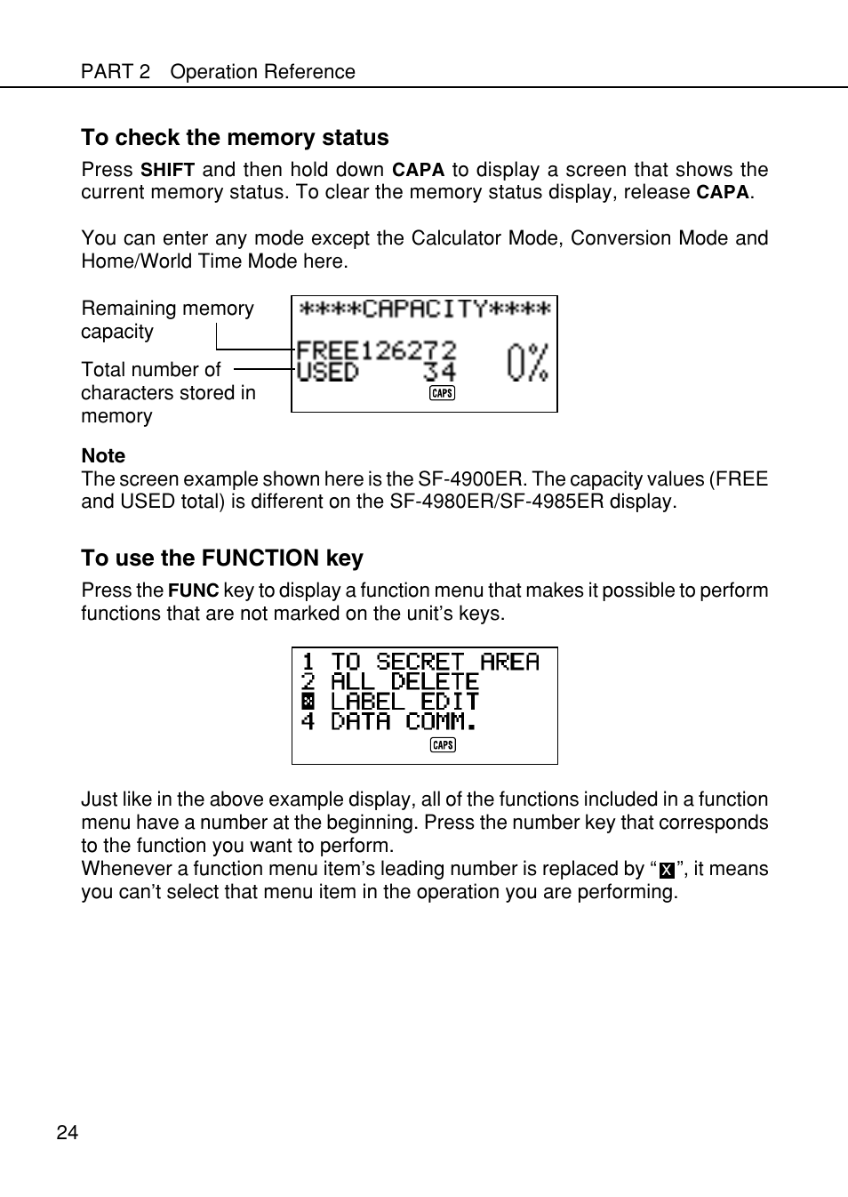 Casio SF-4985ER User Manual | Page 26 / 118