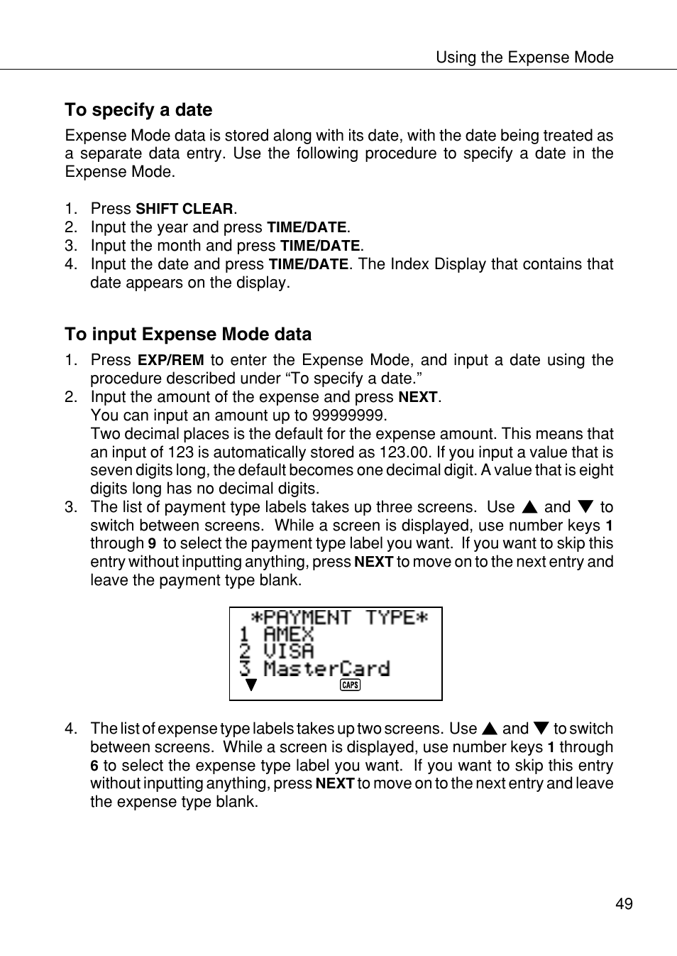 Casio SF-4985ER User Manual | Page 51 / 118