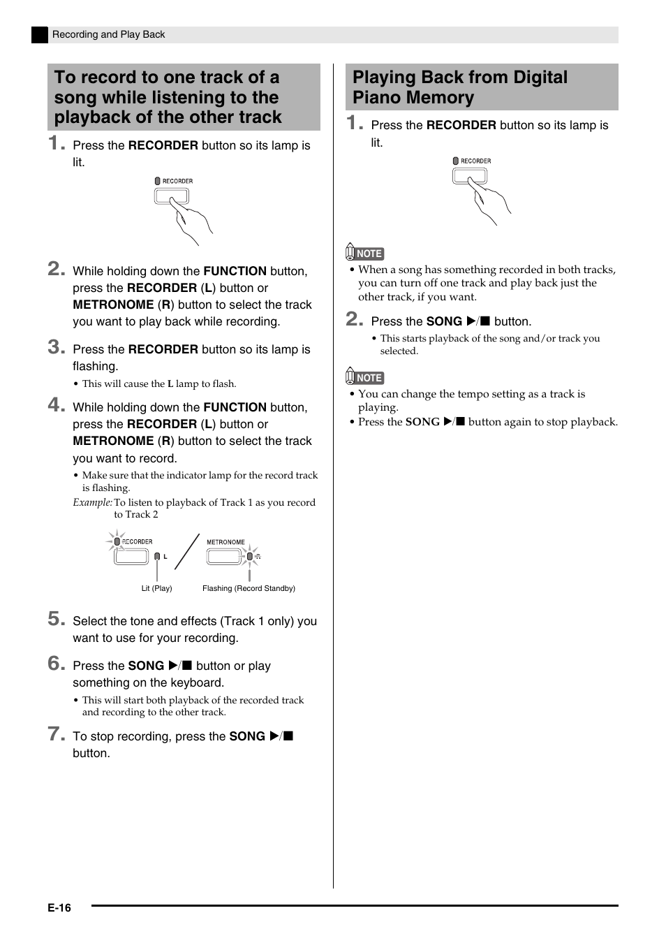Casio Privia MA1001-B User Manual | Page 18 / 41
