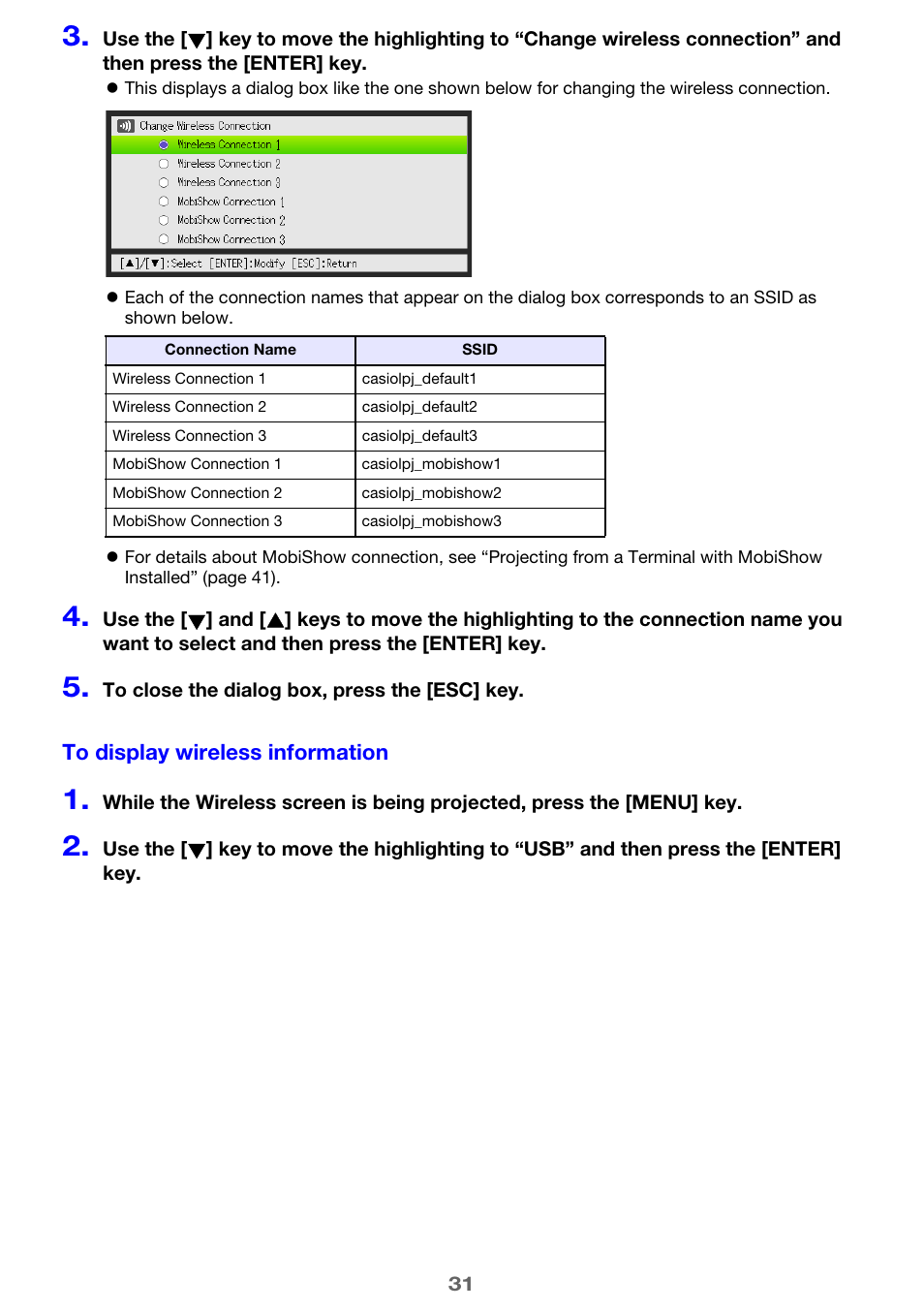 Casio XJ-M255 User Manual | Page 31 / 47