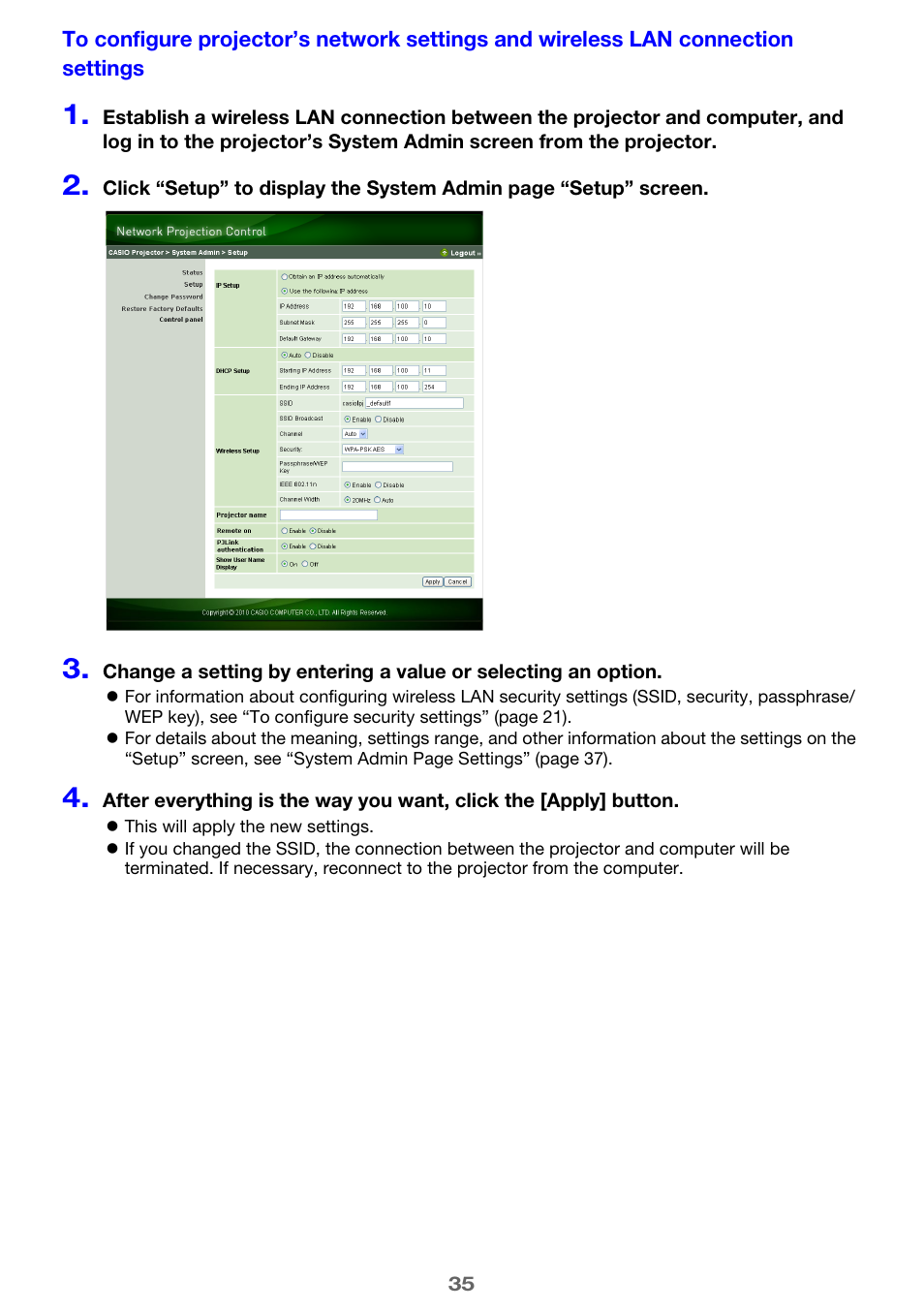Casio XJ-M255 User Manual | Page 35 / 47