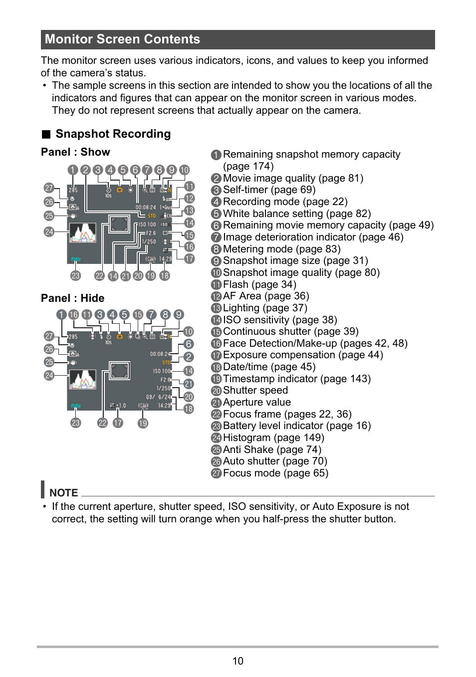 Monitor screen contents | Casio EX-Z400  EN User Manual | Page 10 / 202