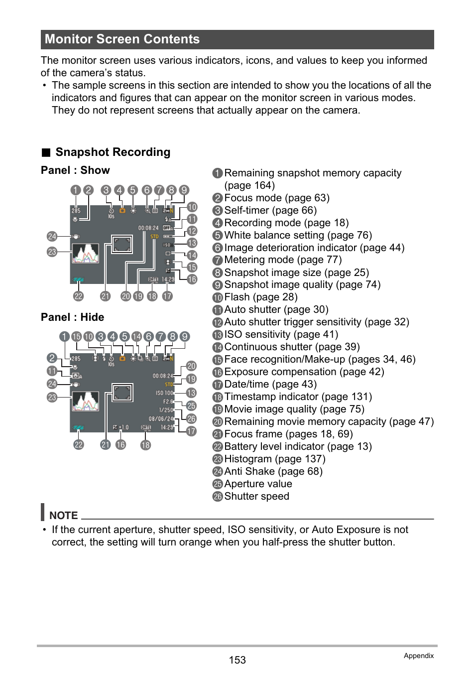 Monitor screen contents | Casio EX-Z300 User Manual | Page 153 / 170