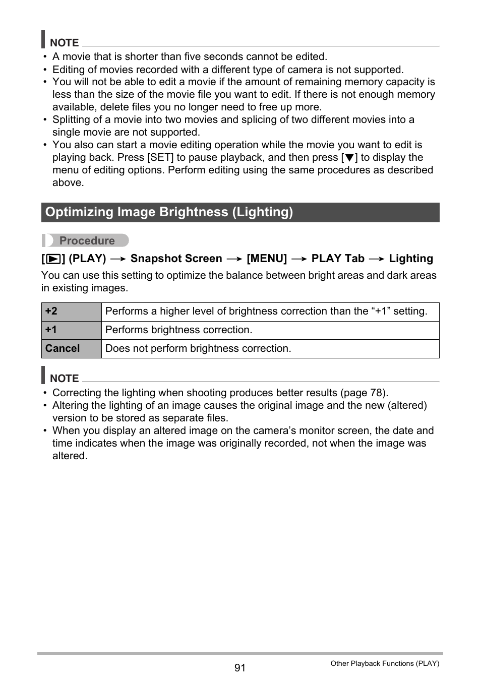 Optimizing image brightness (lighting) | Casio EX-Z300 User Manual | Page 91 / 170