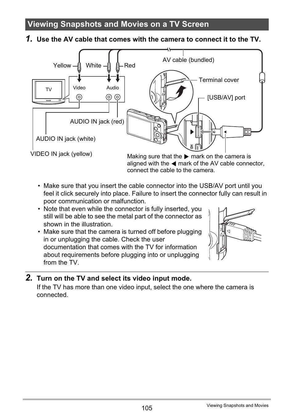 Viewing snapshots and movies on a tv screen | Casio EX-ZR10  EN User Manual | Page 105 / 199