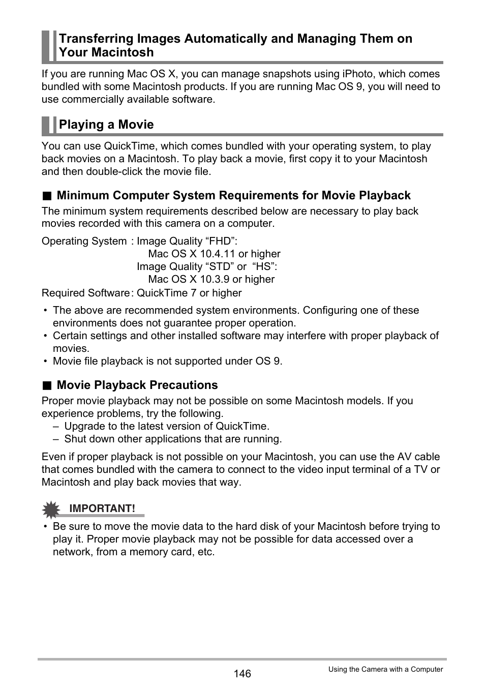 Playing a movie, 146). to play back movies | Casio EX-ZR10  EN User Manual | Page 146 / 199