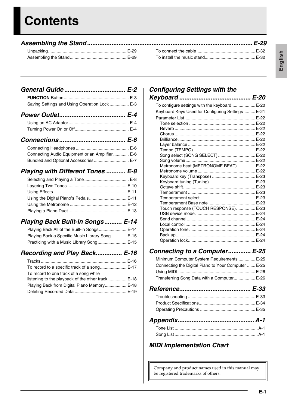 Casio PX-750 User Manual | Page 3 / 42