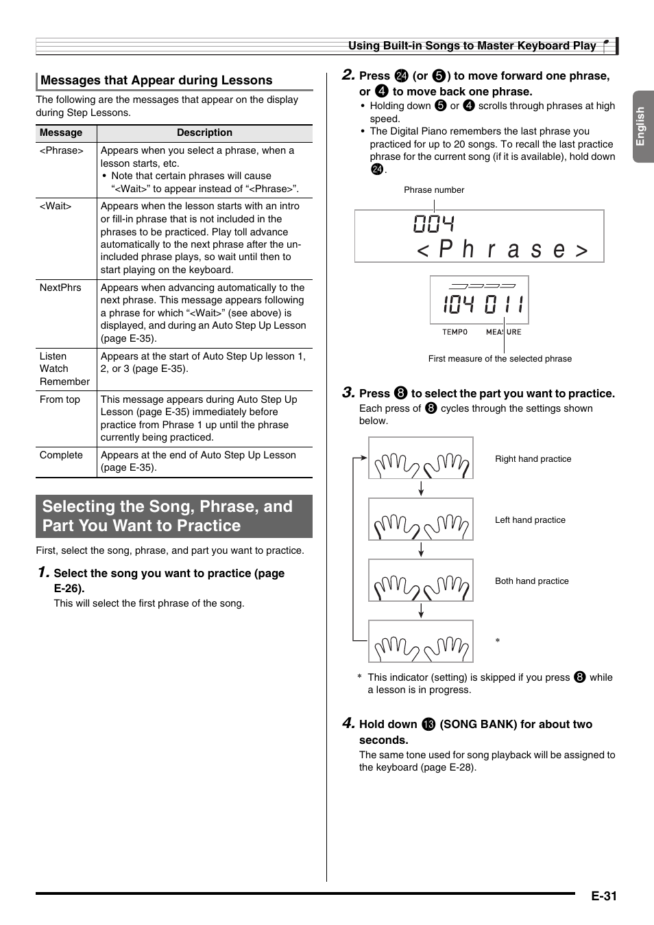 E-31 | Casio CDP-220R User Manual | Page 33 / 80