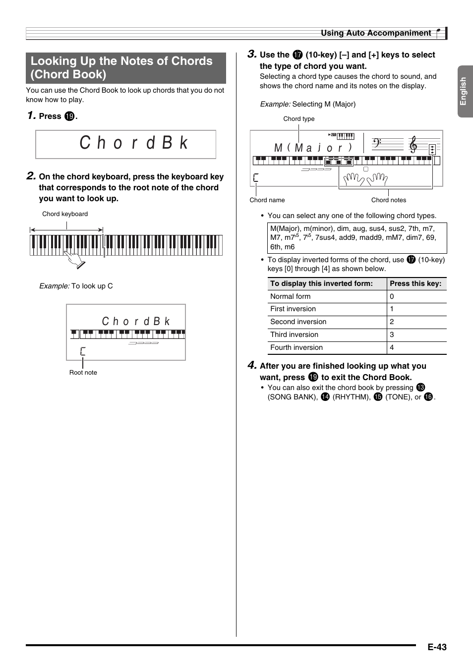 E-43 | Casio CDP-220R User Manual | Page 45 / 80