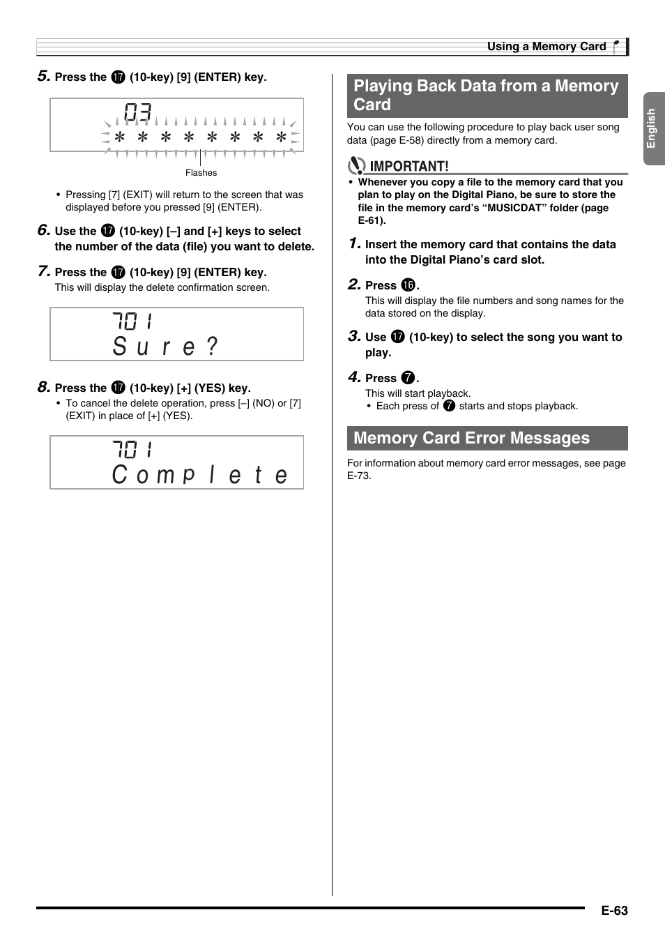 L e t e | Casio CDP-220R User Manual | Page 65 / 80