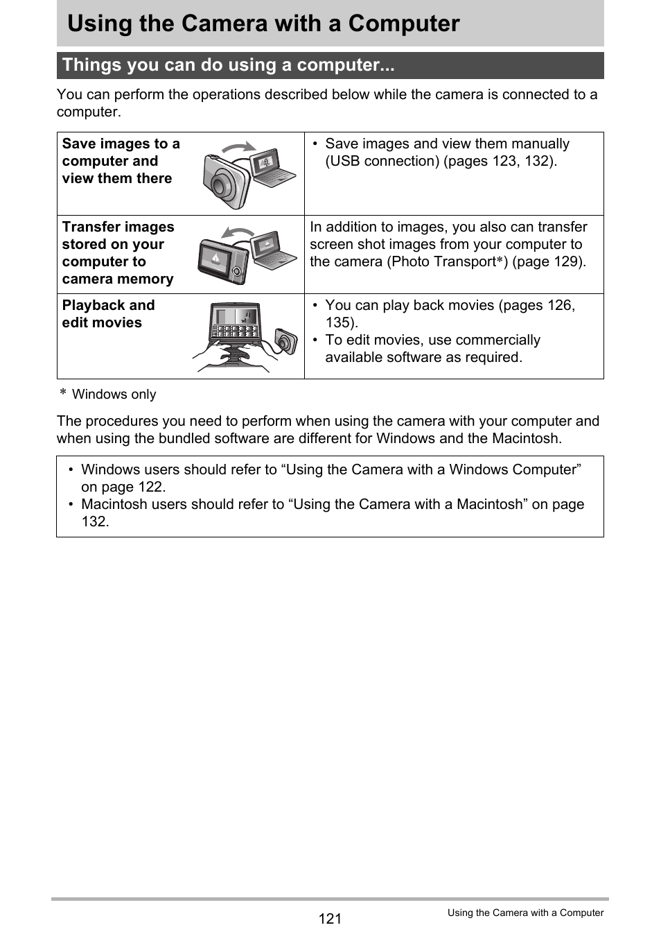 Using the camera with a computer, Things you can do using a computer | Casio EX-Z280 User Manual | Page 121 / 194