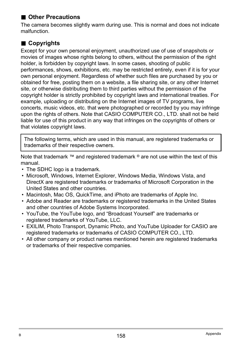 Casio EX-Z280 User Manual | Page 158 / 194