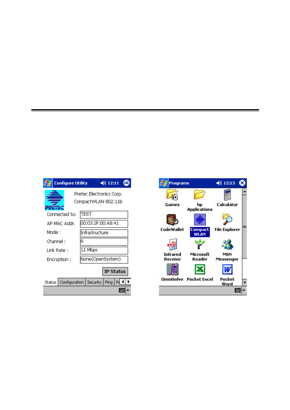 1 using the wireless lan configuration utility | Casio Version 3.20 User Manual | Page 12 / 20