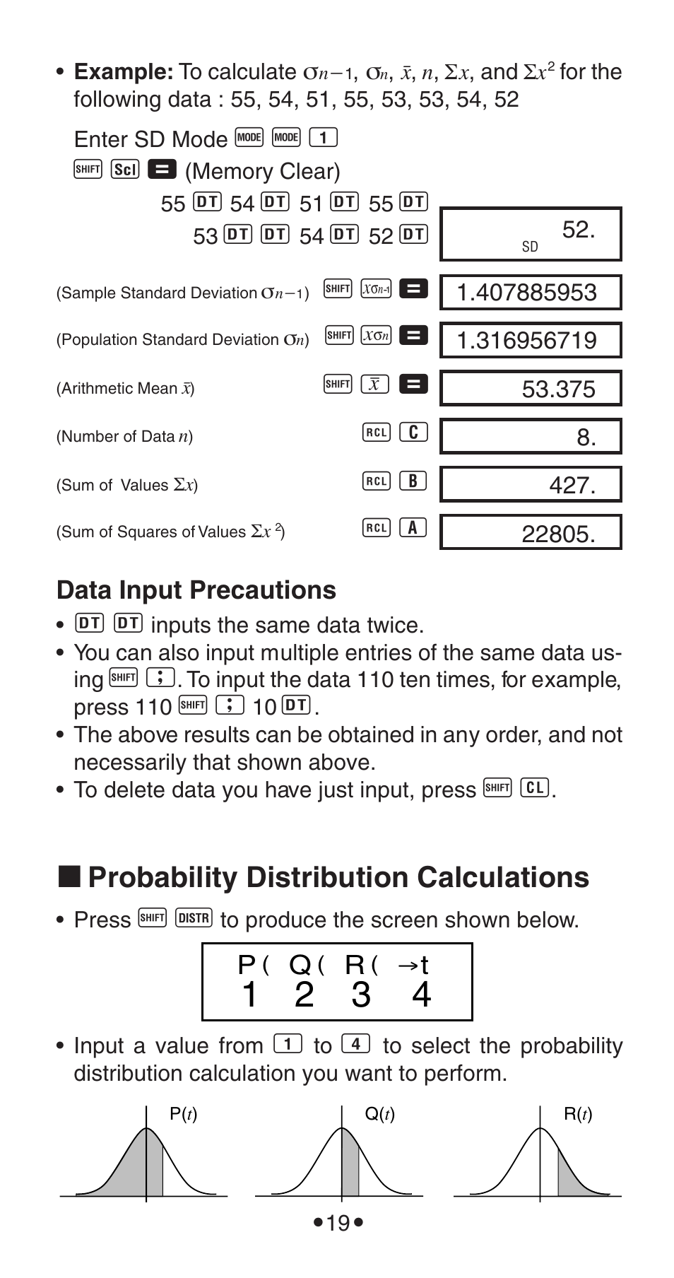 K probability distribution calculations | Casio FX-115WA User Manual | Page 21 / 38