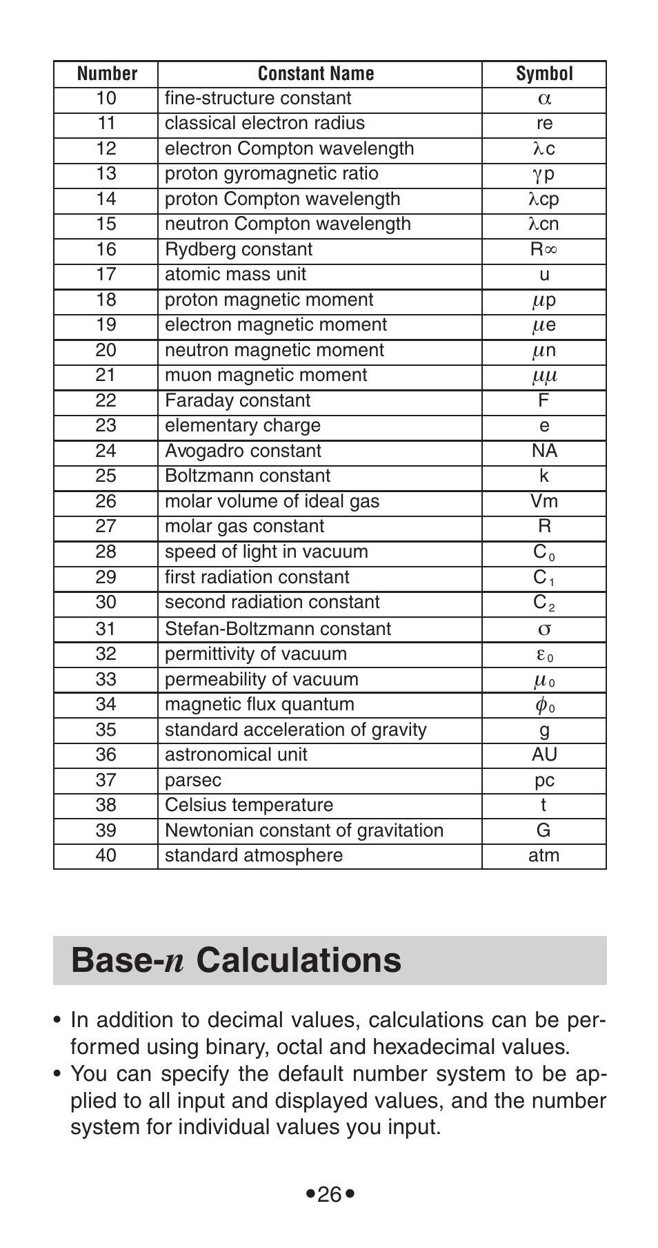 Base, Calculations | Casio FX-115WA User Manual | Page 28 / 38