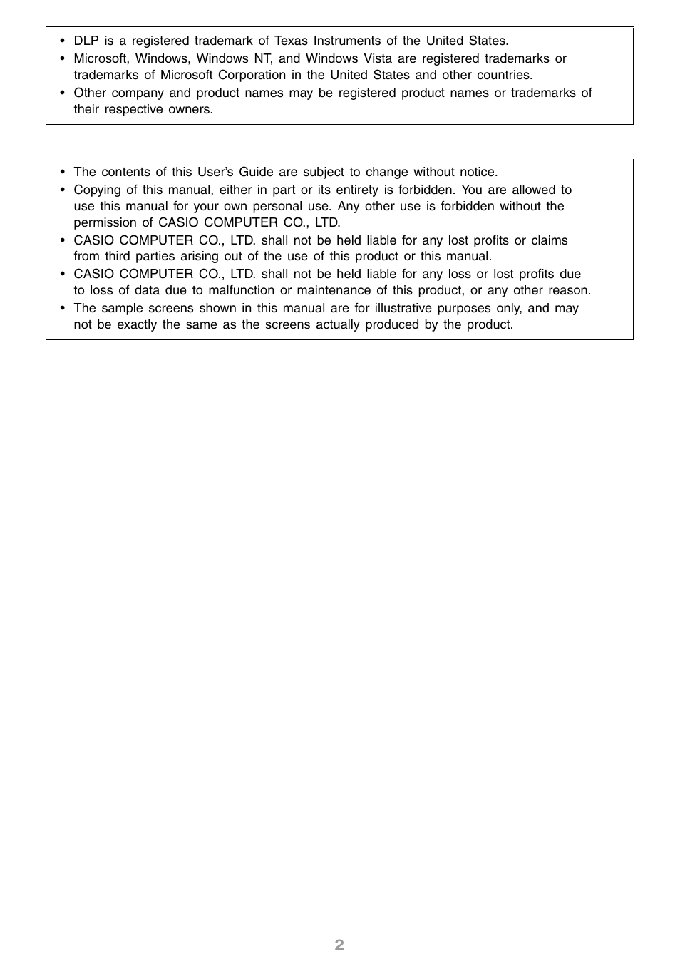 Casio XJ-S31 User Manual | Page 2 / 34