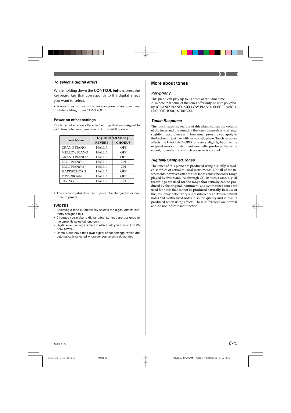 More about tones | Casio CELVIANO AP-33V User Manual | Page 17 / 50