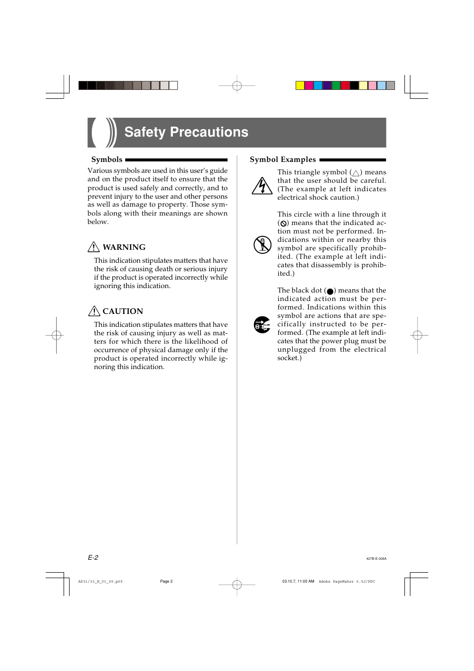 Safety precautions | Casio CELVIANO AP-33V User Manual | Page 6 / 50