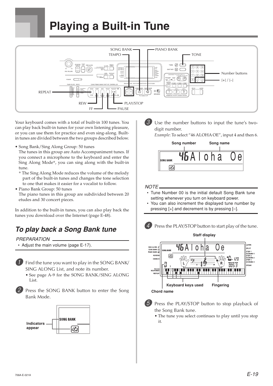 Playing a built-in tune | Casio CTK800ES1A User Manual | Page 21 / 69