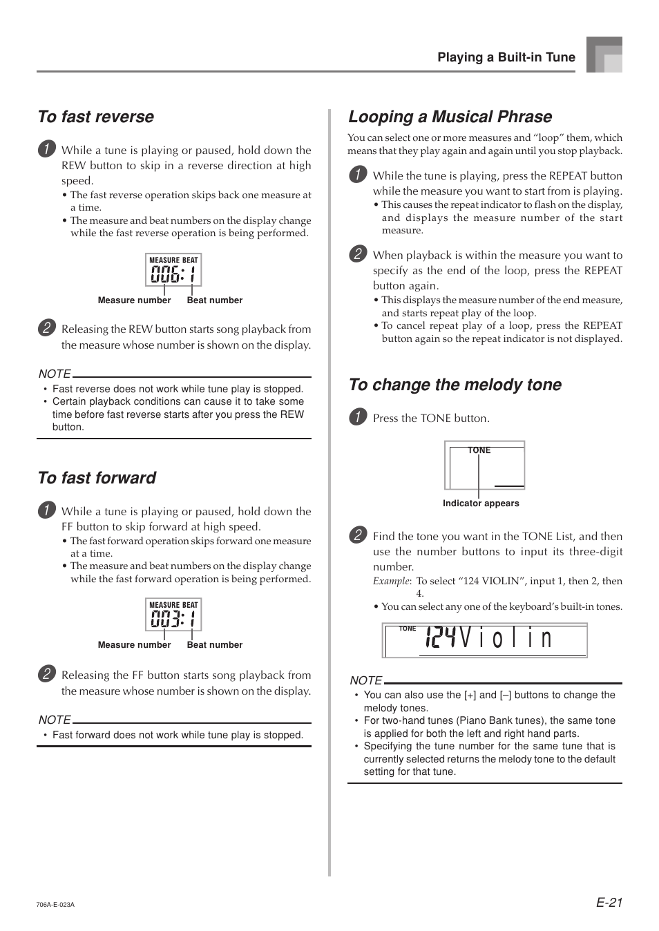 Looping a musical phrase | Casio CTK800ES1A User Manual | Page 23 / 69